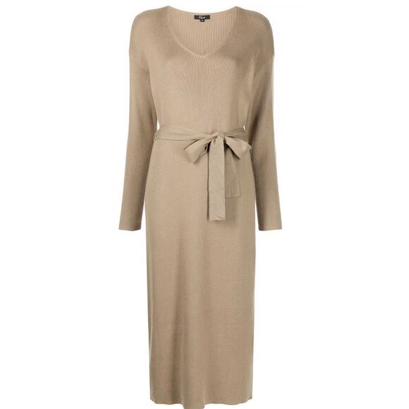 Rails Margot Khaki Cotton-Cashmere Midi Dress – Size Small - Picture 2 of 7